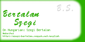 bertalan szegi business card